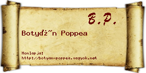 Botyán Poppea névjegykártya